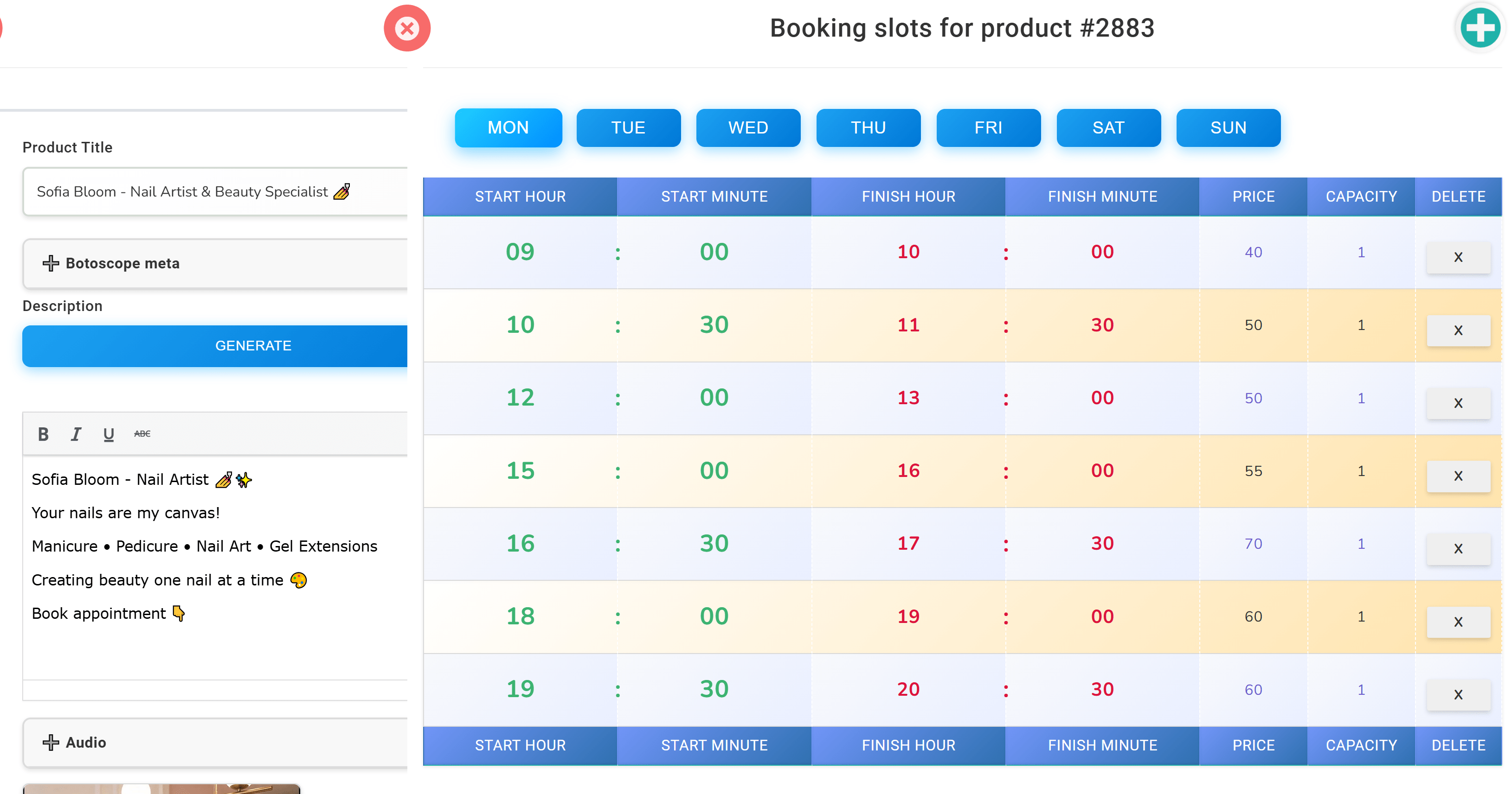 botoscope booking system