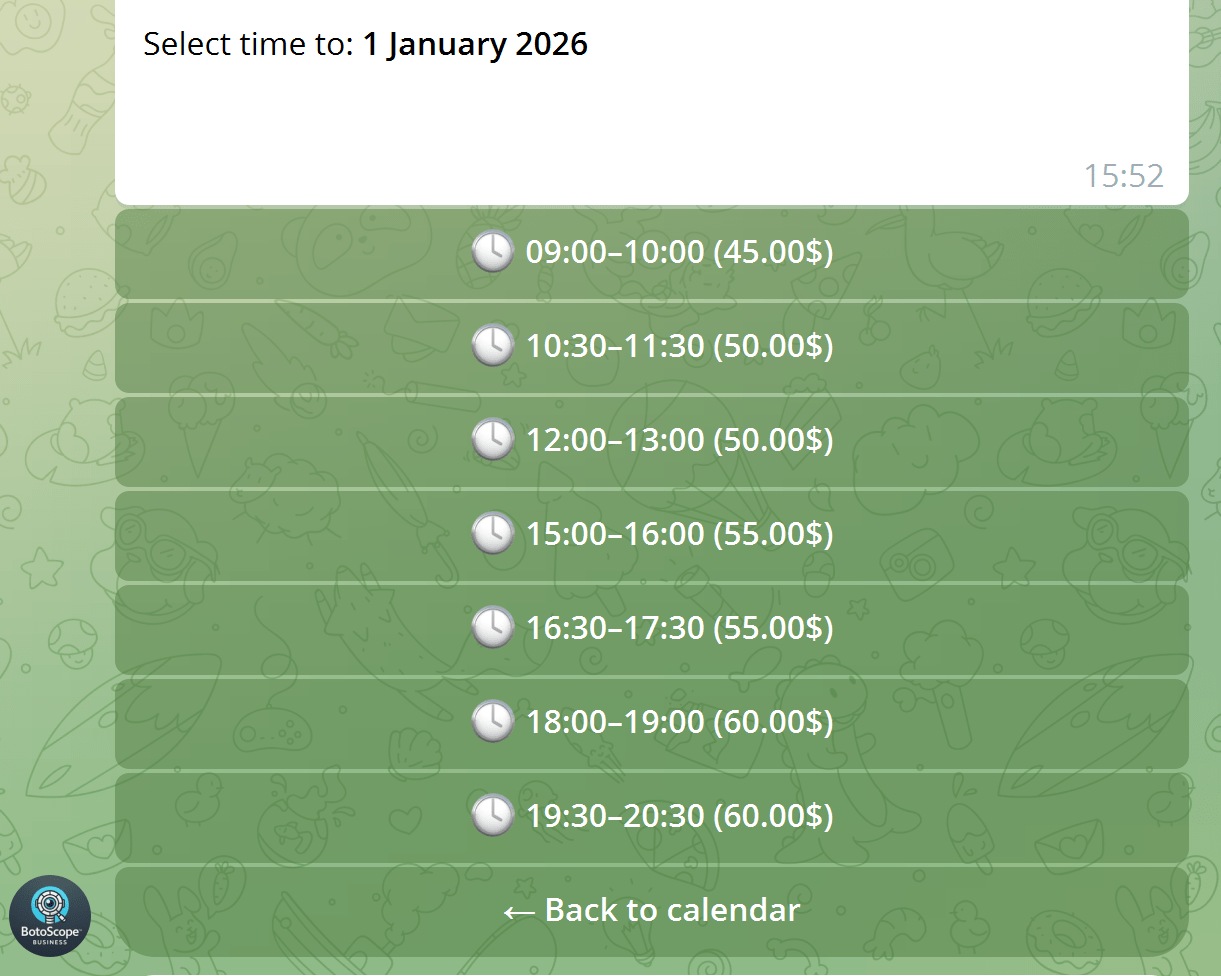 botoscope booking system