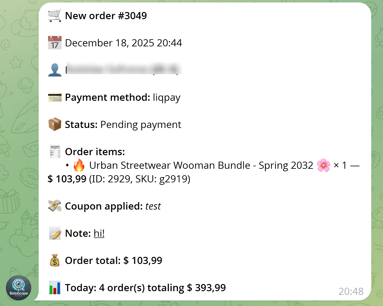 botoscope business in pocket