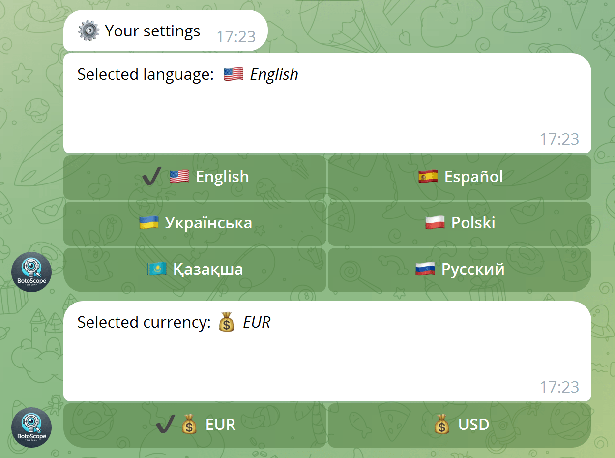 Multilingual Telegram store
